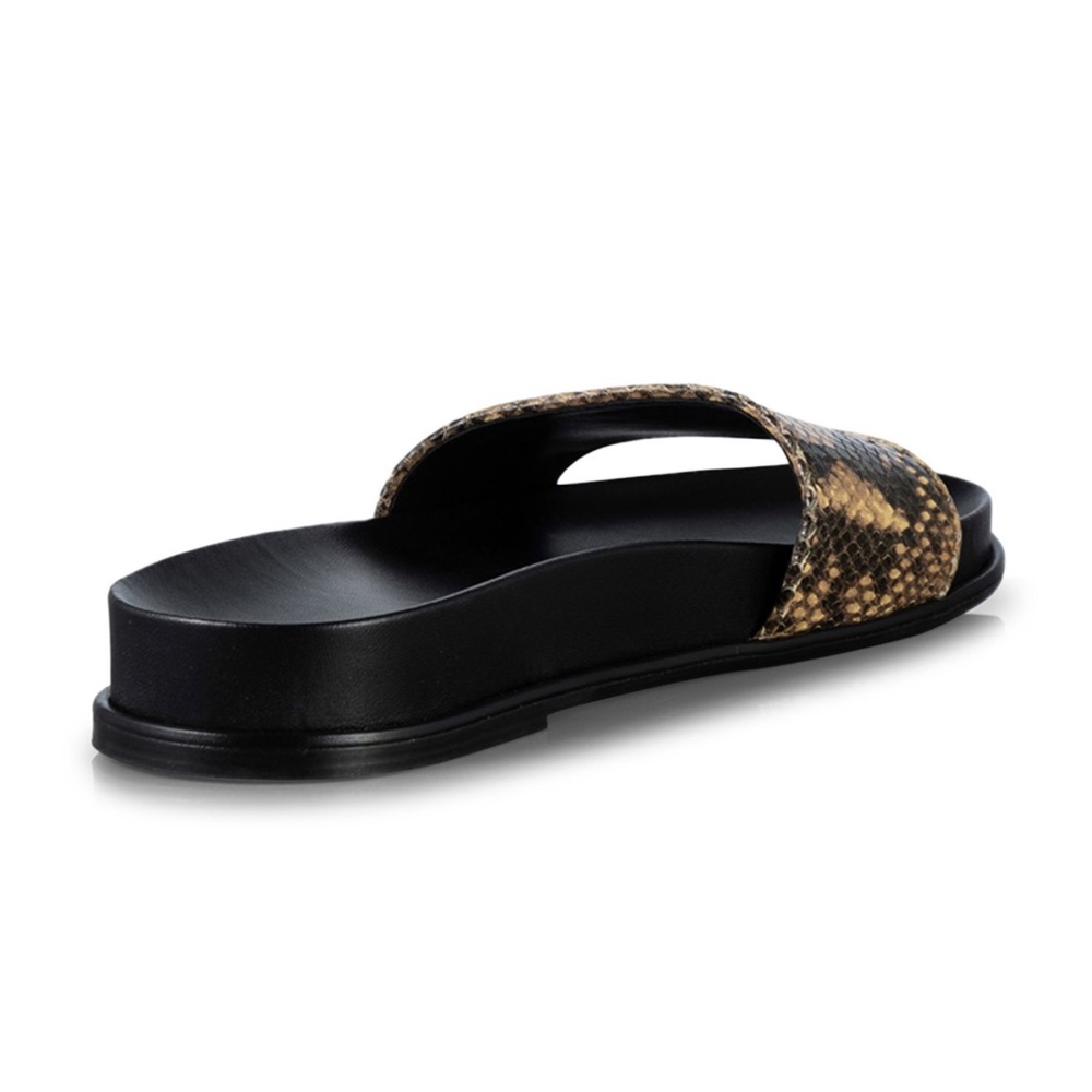 Frame Le Osborne Python-Embossed Leather Slides - image 4